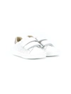 Gucci Kids' New Ace Leather Strap Sneakers In White