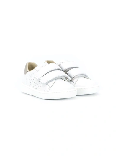 Gucci Kids' New Ace Leather Strap Sneakers In White