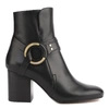 Chloé Ring Detail Leather Boots In Black