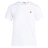 COMME DES GARÇONS PLAY COMME DES GARÇONS PLAY T-SHIRT IN WHITE COTTON WITH SMALL RED HEART,P1T199-WHITE/REDHEAR