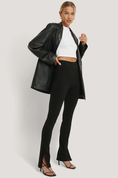 Na-kd Slim-fit Super Stretch Slit Trousers Black