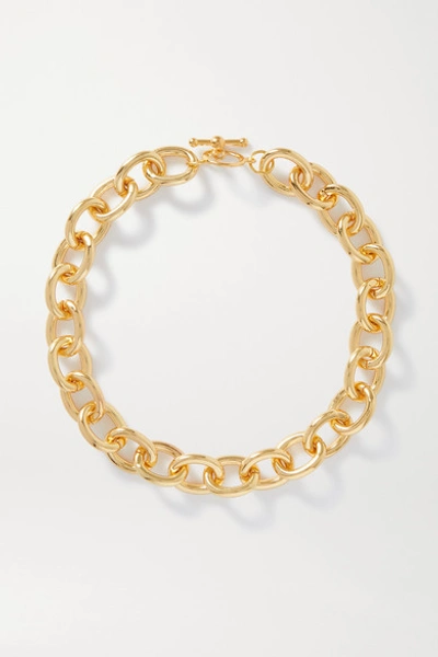 Kenneth Jay Lane Crystal-embellished Gold-tone Chain Necklace