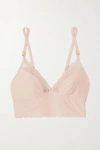 STELLA MCCARTNEY LACE-TRIMMED STRETCH-JERSEY SOFT-CUP BRA