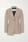 ANDERSSON BELL DYLAN ASYMMETRIC PINTUCKED MÉLANGE WOVEN BLAZER