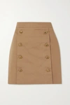 GIVENCHY BUTTON-EMBELLISHED COTTON-TWILL MINI SKIRT