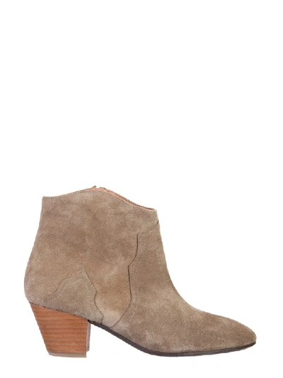 Isabel Marant Dicker Beige Suede Ankle Boots In Brown