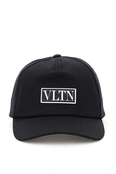 Valentino Garavani Vltn Logo Patch Baseball Cap In Black