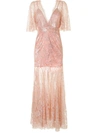 ALICE MCCALL EMBROIDERED METALLIC-THREAD MAXI DRESS