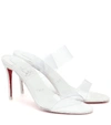 Christian Louboutin Just Nothing 85 Plexi-strap Leather Sandals In White