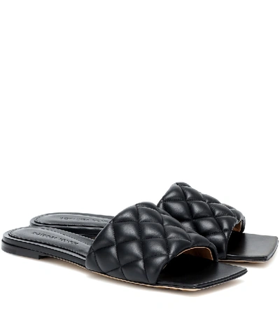 Bottega Veneta Padded Leather Sandals In Black