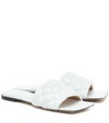 Bottega Veneta 10mm Padded Leather Slide Flats In White