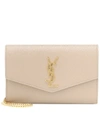 SAINT LAURENT UPTOWN LEATHER WALLET ON CHAIN,P00483781