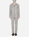 DOLCE & GABBANA DG-PRINT PAJAMA SET WITH MATCHING FACE MASK