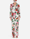 DOLCE & GABBANA ROSE-PRINT PAJAMA SET WITH MATCHING FACE MASK