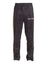 PALM ANGELS CROCO TRACK PANTS IN DARK BROWN