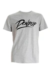 DONDUP FLOCK LOGO T-SHIRT IN MELANGE GREY