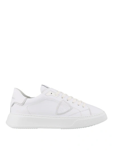 Philippe Model Temple L Sneakers In White Leather