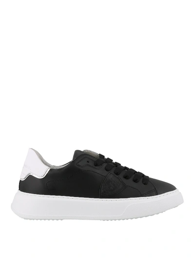 Philippe Model Temple Low Black Leather Sneakers
