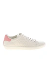 GUCCI SNEAKERS IN WHITE WITH PINK HEEL TAB