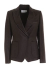 Fabiana Filippi Double-breasted Jacket In Lame In Brown
