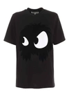 MCQ BY ALEXANDER MCQUEEN MAD CHESTER SLOUCHY PRINT T-SHIRT IN BLACK