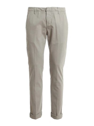 Dondup Gaubert Light Cotton Trousers In Light Grey