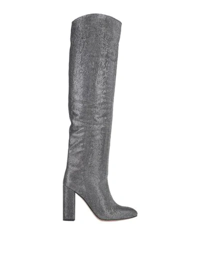 Pura López Knee Boots In Silver