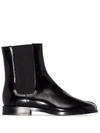 Maison Margiela Tabi Split-toe Patent-leather Chelsea Boots In Black