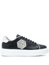 Philipp Plein Stones Hexagon Sneakers In White In Black