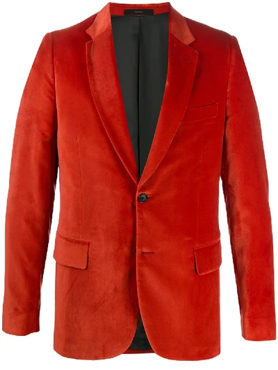 Paul Smith Tailored Velvet Blazer In Orange