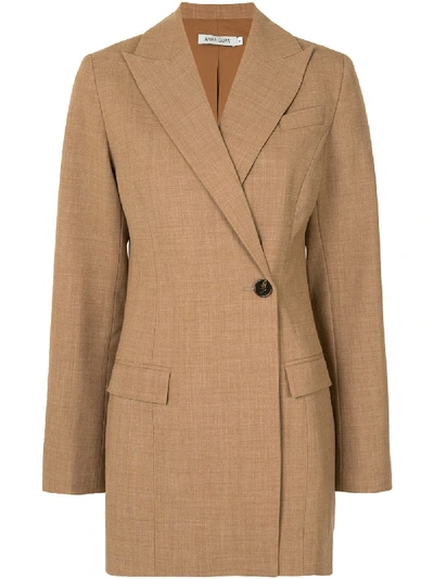 Anna Quan Women's Sienna Single-button Wool-blend Blazer In Brown