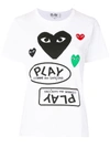 Comme Des Garçons Play Logo-print Short-sleeved T-shirt In White