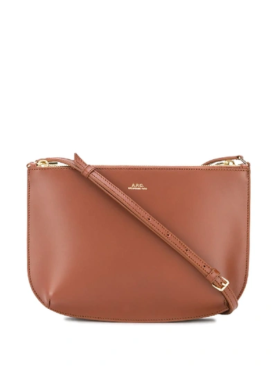 Apc Adjustable Strap Cross Body Bag In Brown