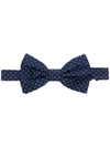 Lady Anne Polka Dot Print Silk Bow Tie In Blue