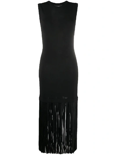 Boutique Moschino Fringed Maxi Dress In Black
