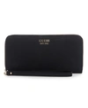 Guess Noelle Large Zip Around Wallet In Black