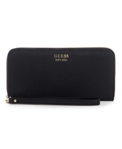 Guess Noelle Large Zip Around Wallet In Black