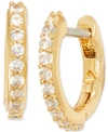 Kate Spade Extra-small Pave Huggie Hoop Earrings, 0.27" In Gold