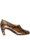 MAISON MARGIELA BROWN TABI 60 MOCK PYTHON PUMPS