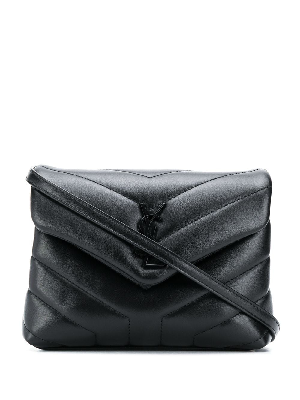 Saint Laurent Toy Loulou Matelassé Leather Crossbody Bag In Black