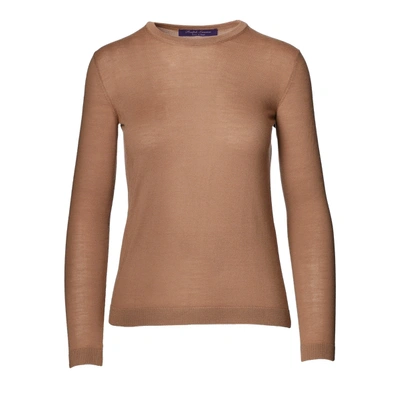 Ralph Lauren Cashmere Crewneck Sweater In Camel