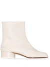 Maison Margiela Leather Booties With Cut-out Detail Heel 6 Cm In White