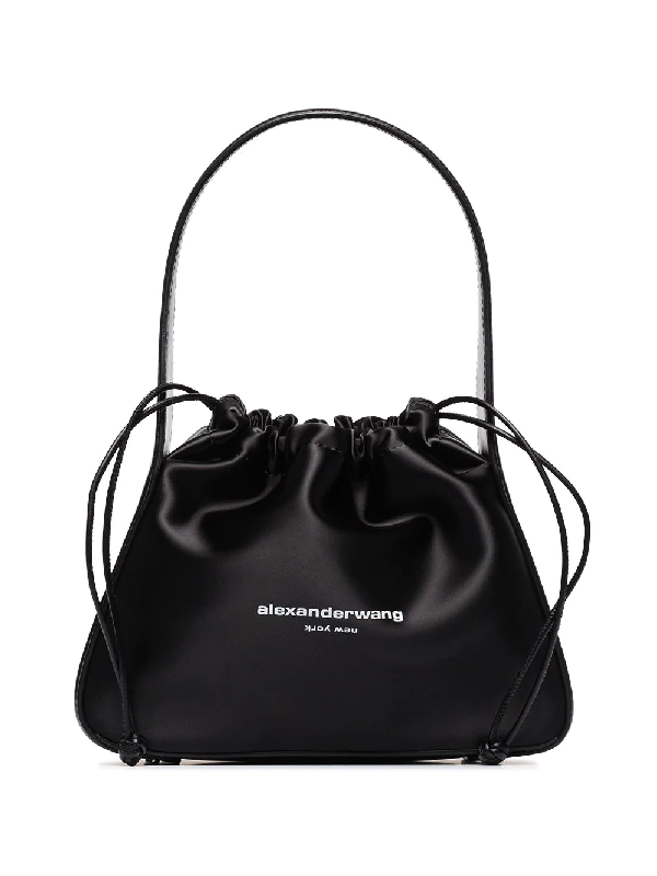 Alexander Wang Small Ryan Logo-print Shoulder Bag In Black | ModeSens