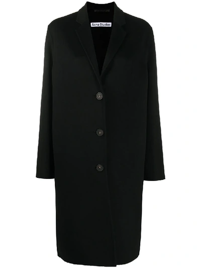 Acne Studios Black Wool Single-breasted Coat In Single-breasted Wool Coat