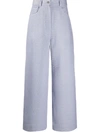 ACNE STUDIOS FLARED HIGH-WAISTED TWILL TROUSERS