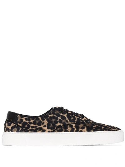 Saint Laurent Venice Leopard-print Sneakers In Multicolour