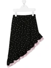 Wauw Capow Polka Dot Asymmetric Skirt In Black