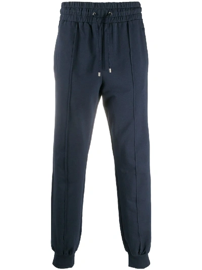 Etro Drawstring Logo Patch Track Trousers In Blue