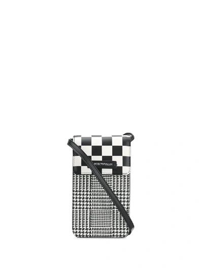 Emporio Armani Print-mix Logo Crossbody Bag In Black