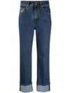 VERSACE JEANS COUTURE HIGH-RISE TURN UP JEANS